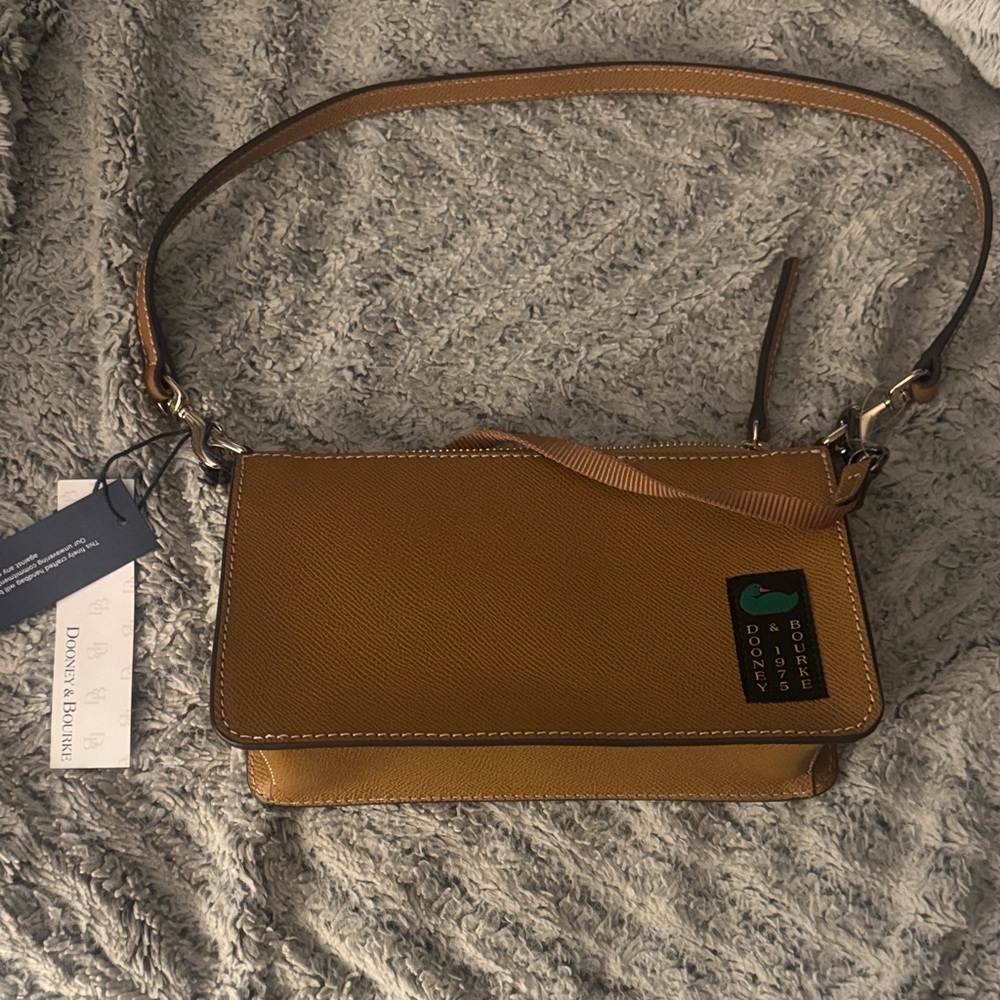 Dooney & Bourke Mustard Yellow Leather Crossbody Clutch